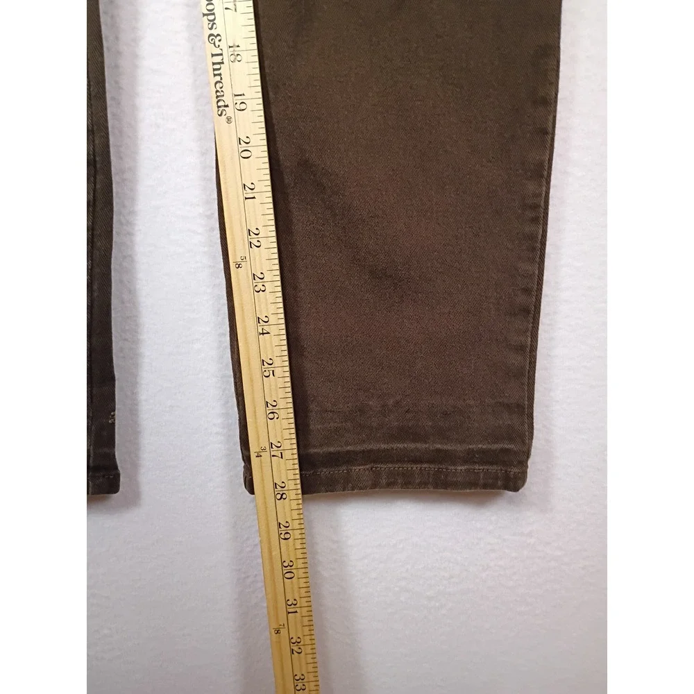 Dark Academia Gloria Vanderbilt Women 12 Brown Amanda High Rise Straight Pants